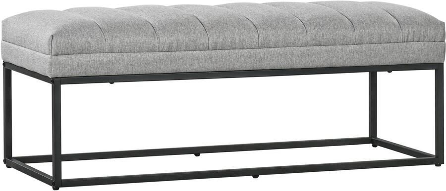 Homcom Zitbank Linnen Schuim Staal Lichtgrijs