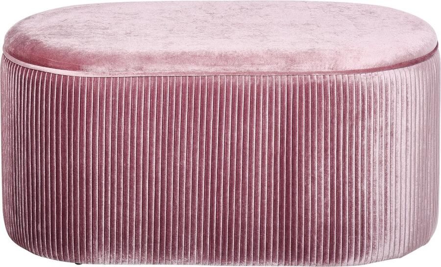 Homcom Zitbank gestoffeerde bank met opbergruimte kistbank Franse stijl fluweel elegant roze 838-085