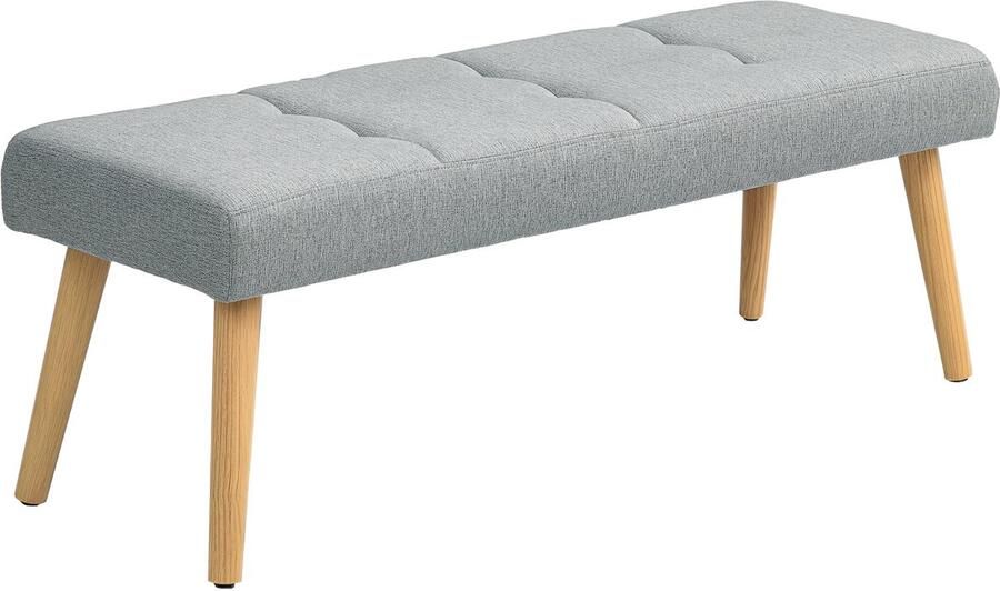 Homcom Zitbank Polyester Rubberboomhout 120x41x43 cm Grijs