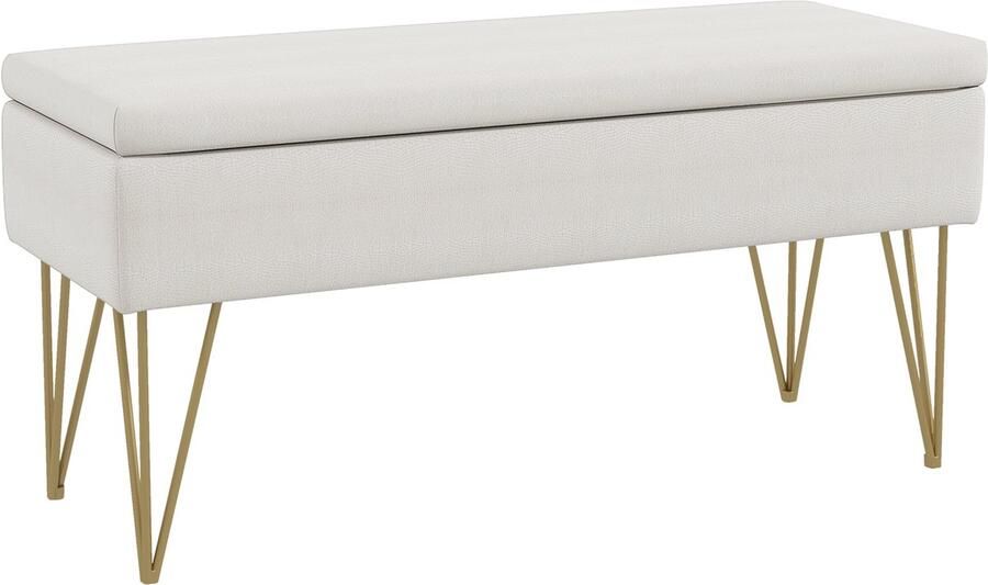 Homcom Zitbank Polyester Staal 100x40x49 cm Crèmewit