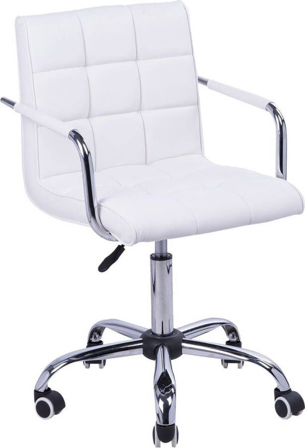 Homcom HOMdotCOM Bureaustoel draaistoel kruk met wielen draaibare kruk werkkruk stoel fauteuil directiestoel