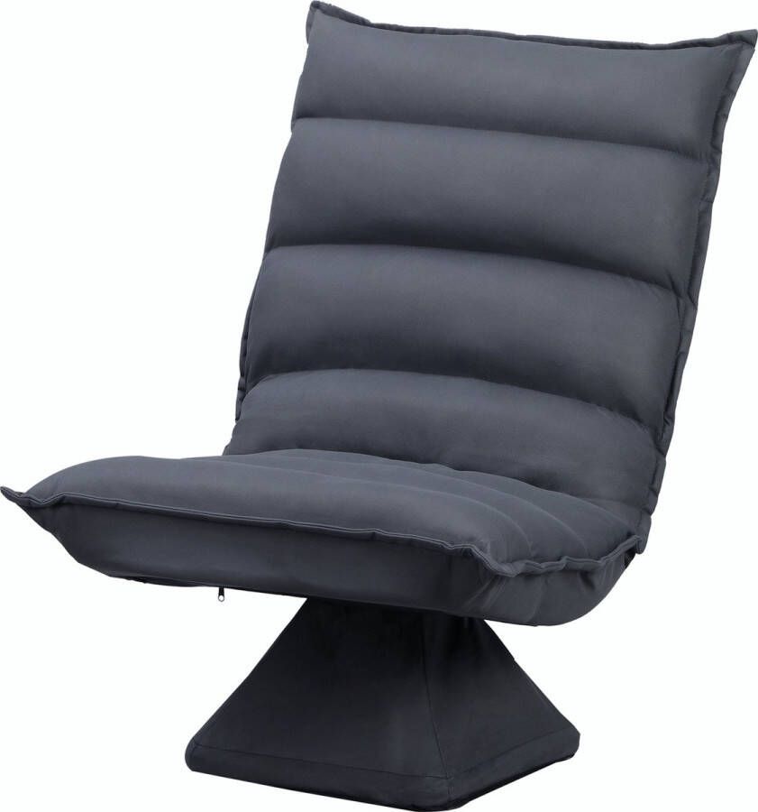 Homcom HOMdotCOM fauteuil draaibare zitting verstelbare rugleuning zachte bekleding ademende hoes donkergrijs 62 x 62 x 95 cm