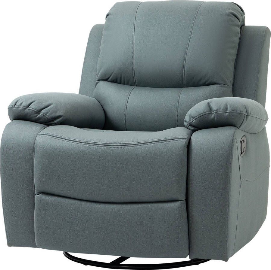 Homcom HOMdotCOM fauteuil met kantelverstelling tot 135° 360 graden draaibaar 93 cm x 100 cm x 98 cm stalen frame groen