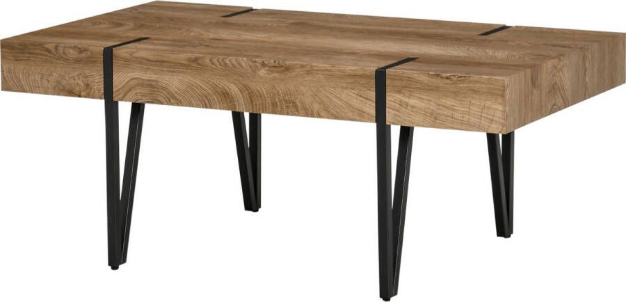 Homcom HOMdotCOM industriële design salontafel 105 cm x 60 cm x 42 cm zwart + bruin