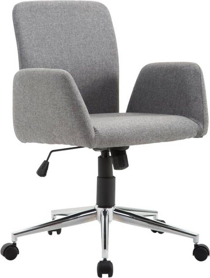 Homcom HOMdotCOM Kantoorstoel draaistoel bureaustoel directiestoel stoel met armleuning stof grijs - Foto 1