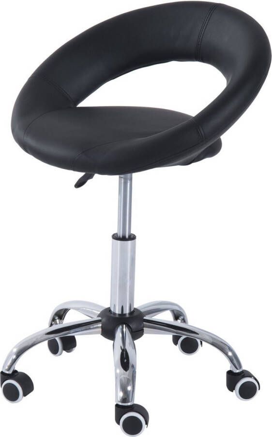 HOMdotCOM Rolkruk werkkruk draaibare kruk cosmetische kruk in hoogte verstelbaar zwart