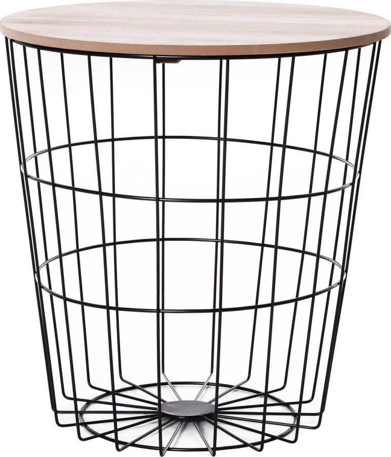 Homcom HOMdotCOM Salontafel met opbergruimte metaal MDF natuur