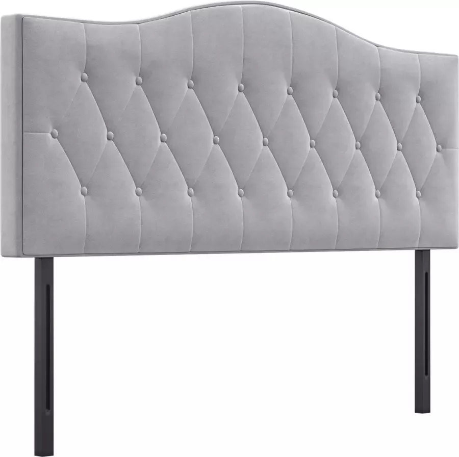 Homcom Hoofdeinde voor bed van populierenhout met grijze polyester stoffering 185x8x134 cm 831-306V02