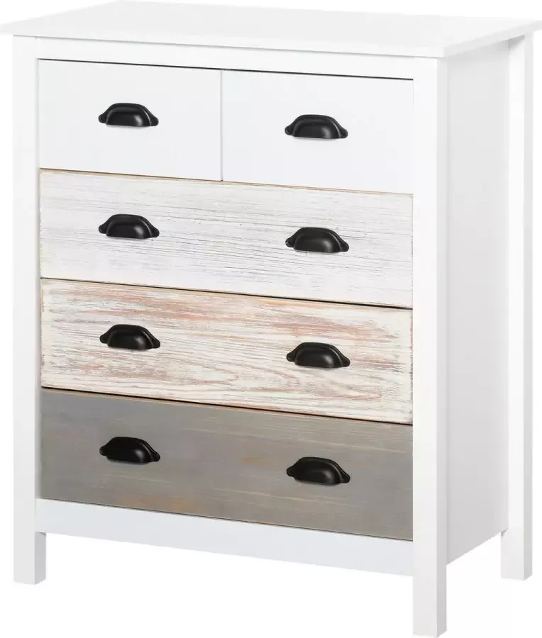 Homcom Kantoorkast met 5 schuiflades ladekast MDF vurenhout 831-353 - Foto 2