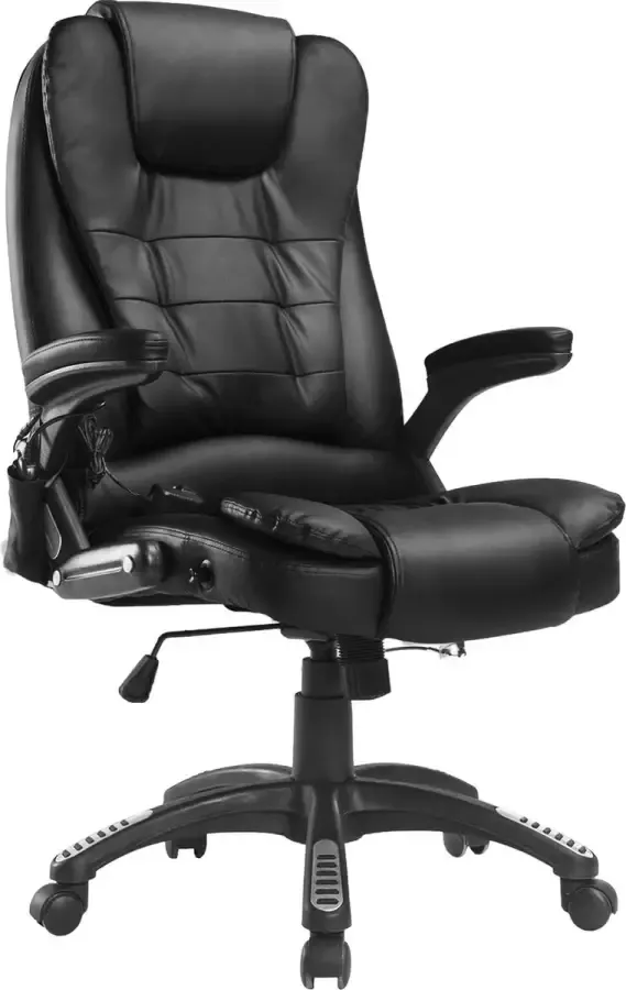 Homcom Kantoorstoel draaistoel massagestoel met warmtefunctie directiestoel bureaustoel 8H-QV3E-CTIX