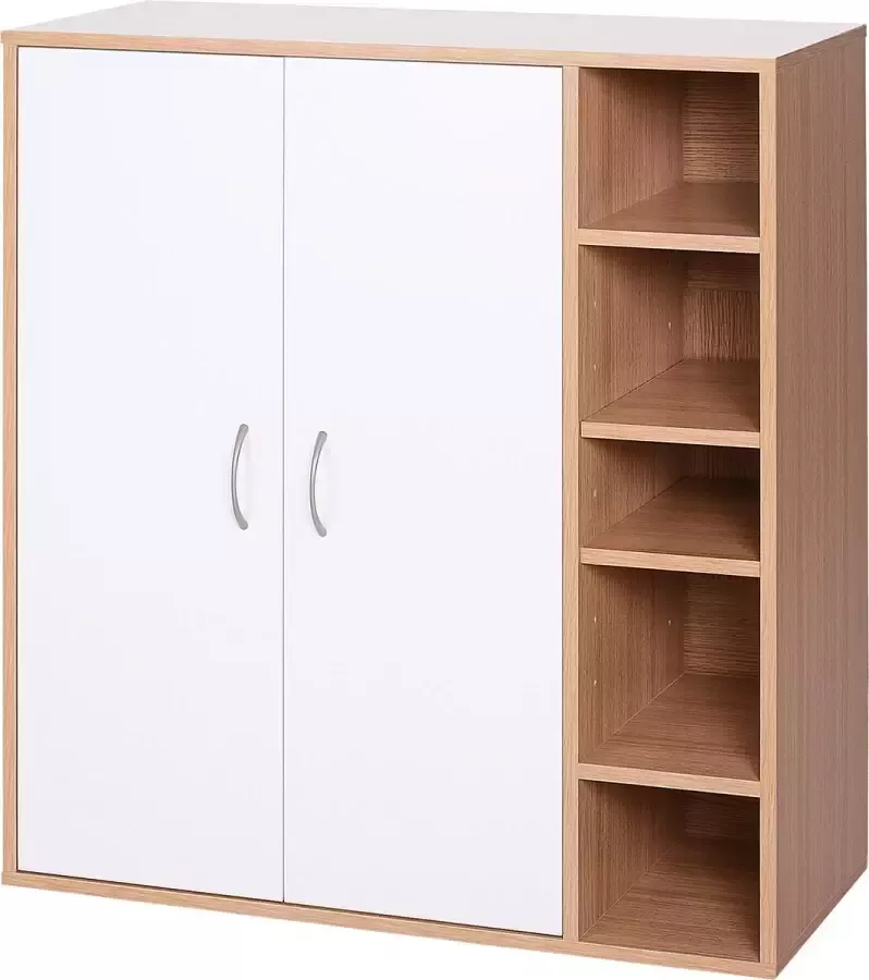 Homcom Kast staande kast vrijstaande stelling boekenkast multifunctionele scheidingswand decoratieve kast 833-588