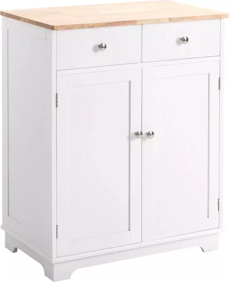 Homcom Keukenkast dressoir met 2 schuiflades dressoir opbergkast MDF wit 835-144