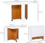 Homcom Klaptafel mobiele tafel met wielen bureau bijzettafel Bureau 833-412 - Thumbnail 1