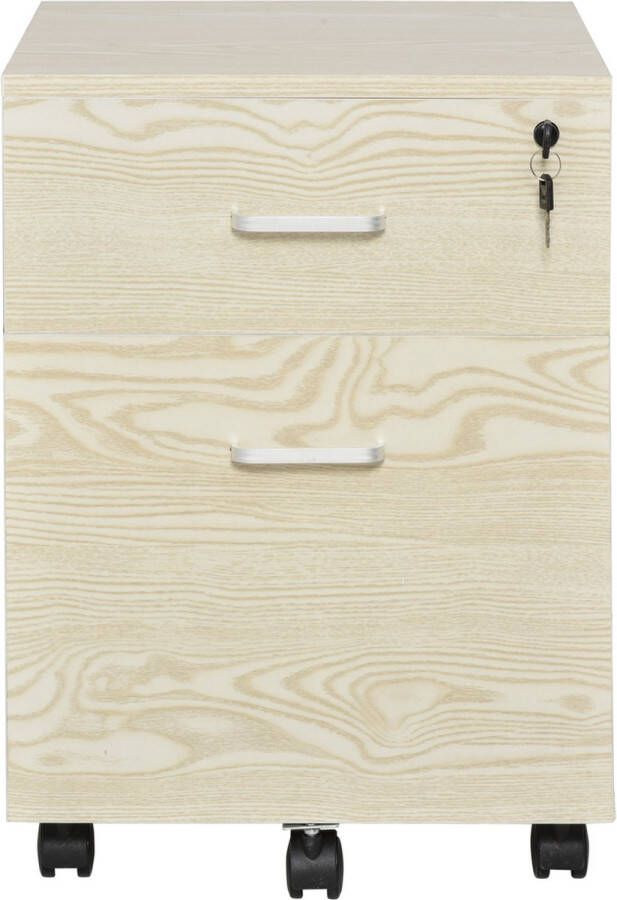 Homcom Ladeblok archiefkast kantoorcontainer met 2 sleutels universele wielen 924-023