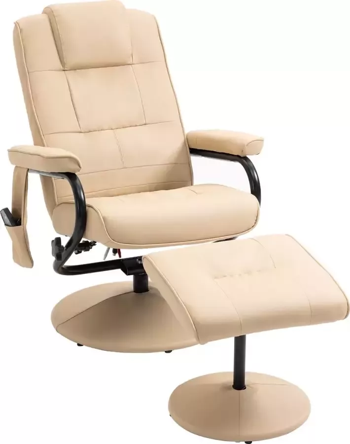 Homcom Massagestoel incl. krukje tv-stoel relaxstoel kunstleer 700-037V01