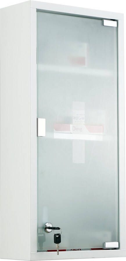 Homcom Medicijnkast EHBO-kast met slot 3 vakken metaal 834-190