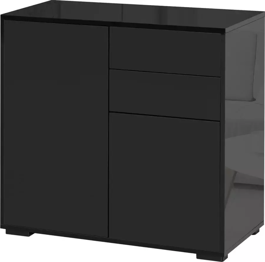 Homcom Opbergkast multifunctionele kast archiefkast kast dressoir zwart + grijs 838-075