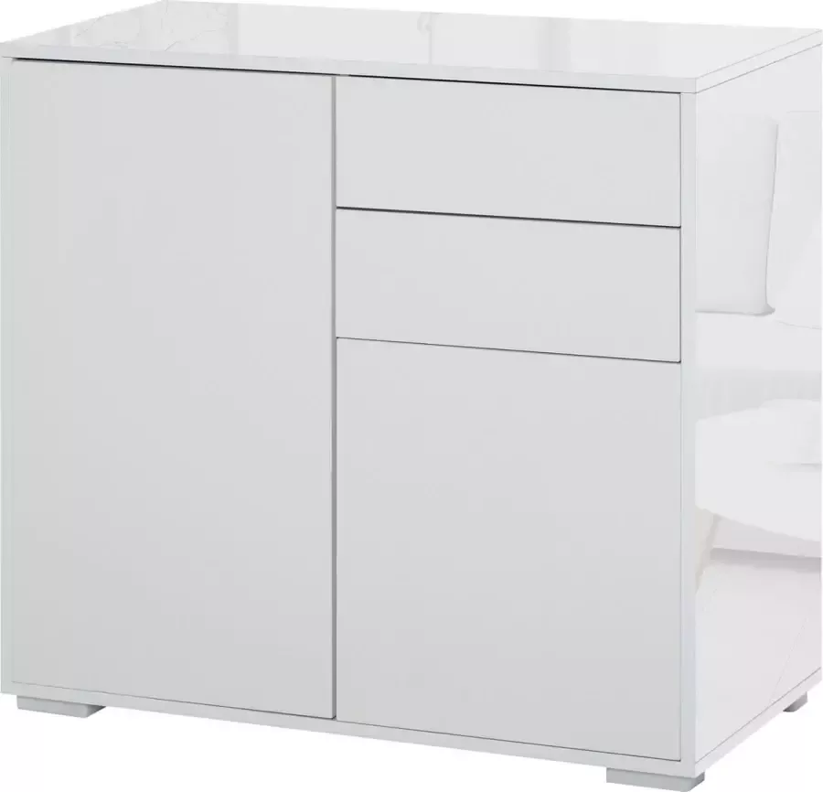 Homcom Opbergkast multifunctionele kast archiefkast kast dressoir zwart + grijs 838-075