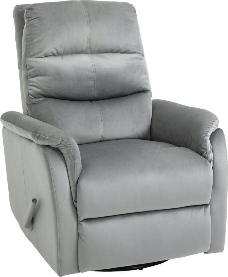 Homcom Relaxfauteuil eenpersoonsbank verstelbare stoel kantelbaar 140 ° tv-stoel polyester grijs 833-931