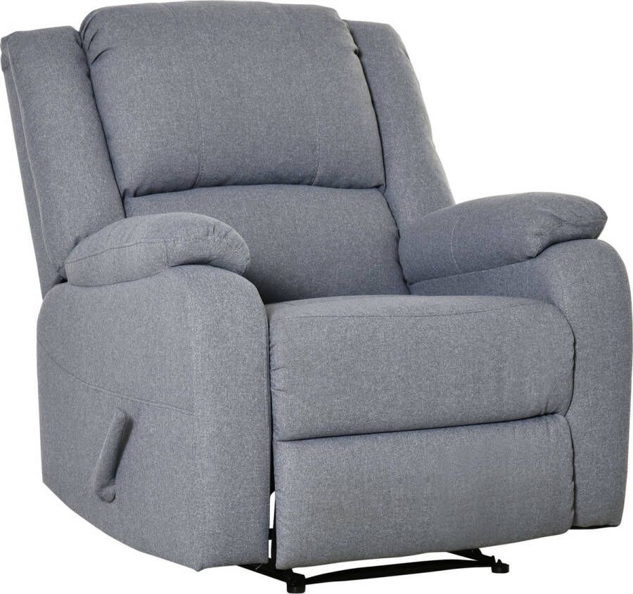 Homcom Relaxfauteuil met ligfunctie Polyester Donkelgrijs