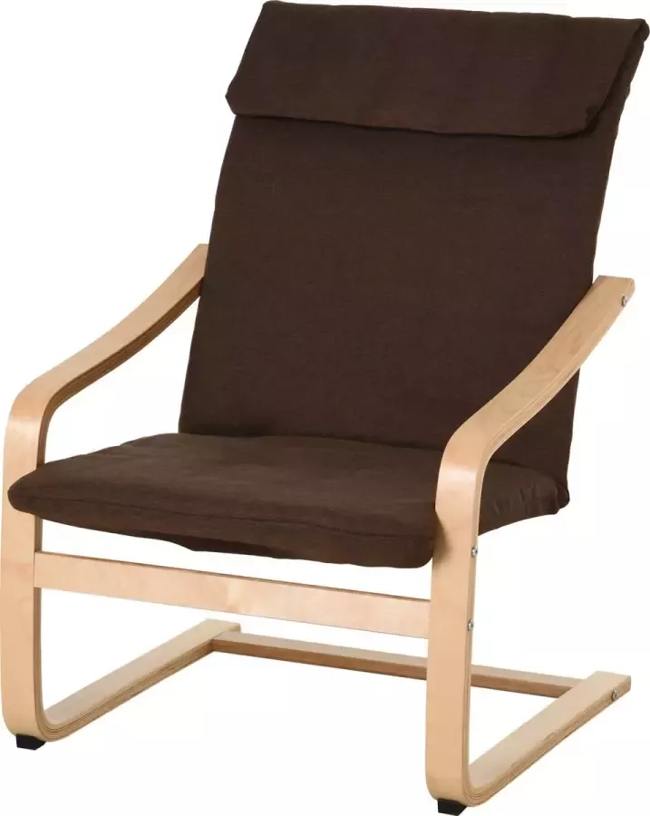 Homcom Relaxstoel fauteuil met armleuningen linnen bekleding houten frame 833-816