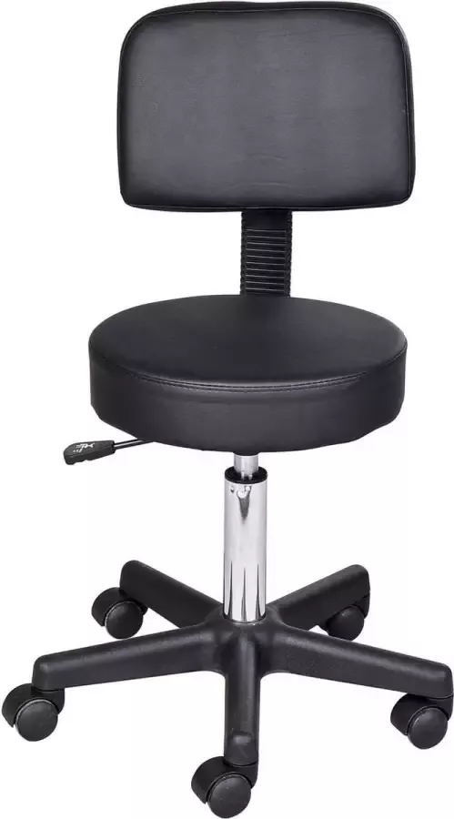 Homcom Rolkruk werkstoel cosmetische stoel draaistoel kruk professionele salonstoel zwart 71-0013