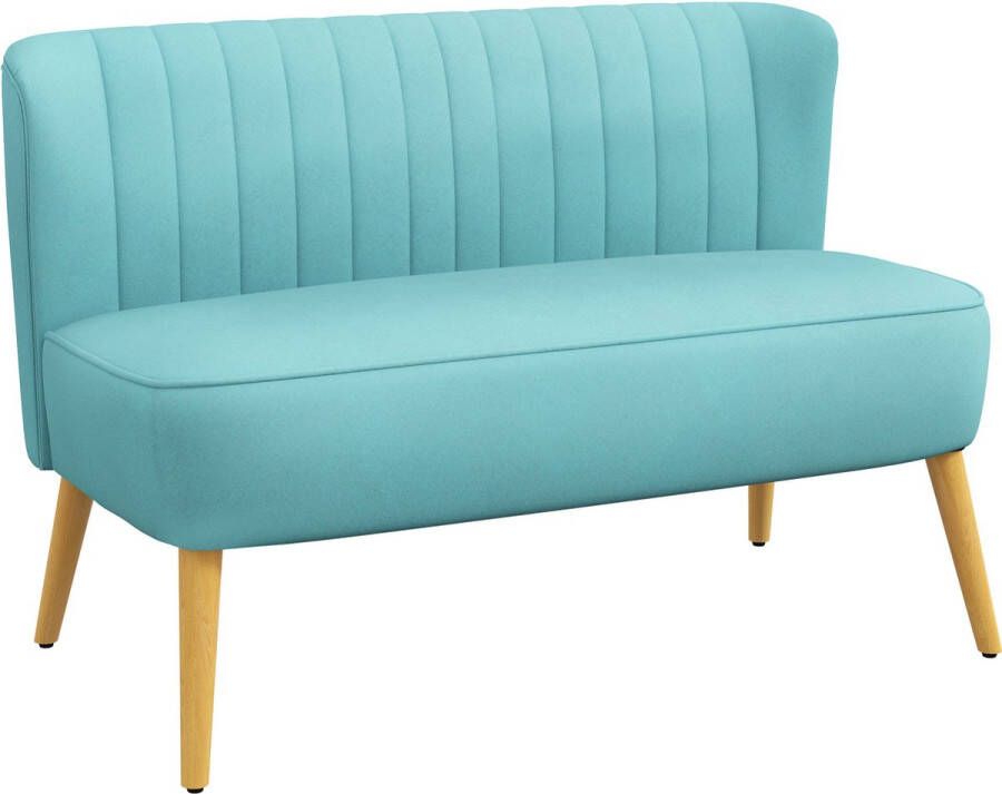 Homcom Sofa 2-zitter bank stoffen sofa zitmeubel gestoffeerde sofa loungebank breed donkergrijs 833-524V05