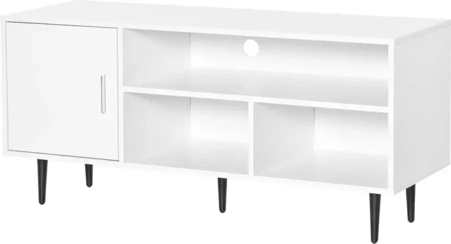 Homcom Tv-tafel tv-meubel met kastplanken tv-bord spaanplaat metalen poten 839-090