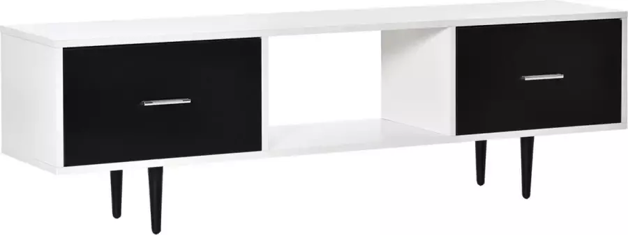 Homcom Tv-tafel tv-meubel met lades voor 60'' televisies spaanplaat metaal 839-091