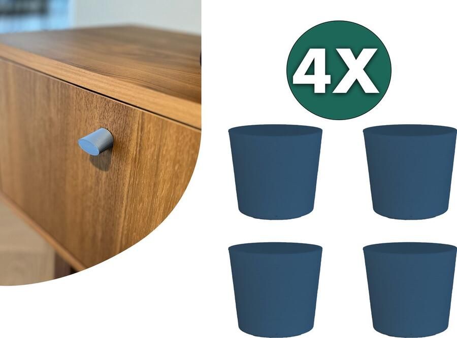 Home 3D Kastknop Blauw Set van 4 Deurknoppen voor Kasten Incl. Bevestigingsmateriaal Ontworpen en Gemaakt in Nederland - Foto 2