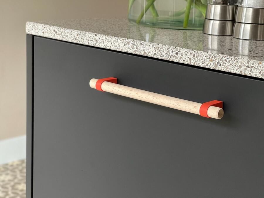 Home 3D Hangreep Rood 192mm Keuken handgreep Kast Meubelgreep Handgrepen keukenkastjes Handgreep badkamer Handgrepen keukenkastjes Inclusief montageschroeven