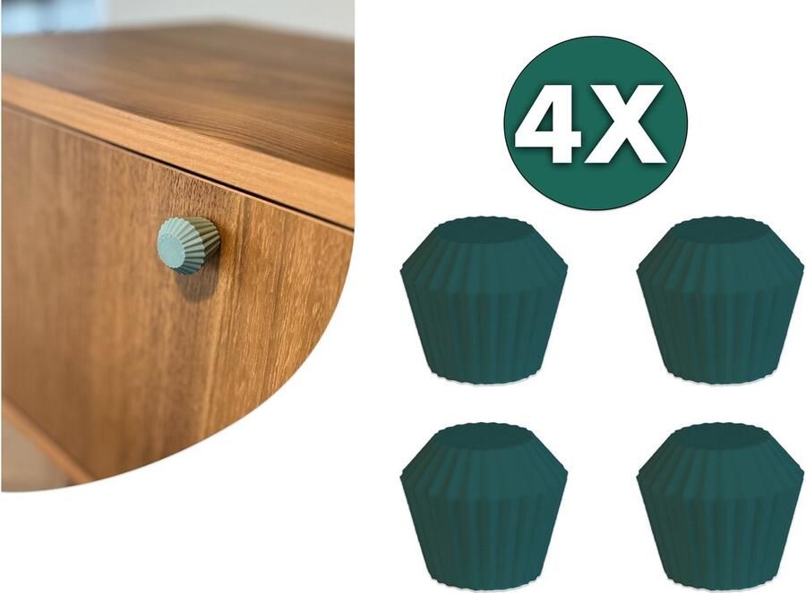 Home 3D Kastknop Groen – Set van 4 – Deurknoppen voor Kasten – Incl. Bevestigingsmateriaal – Ontworpen en Gemaakt in Nederland - Foto 5