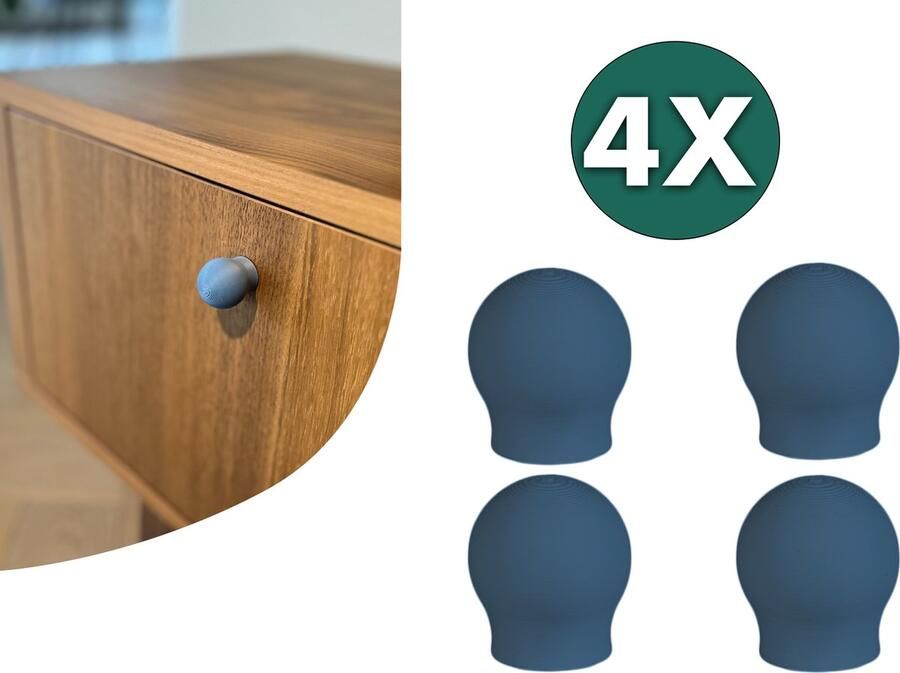 Home 3D Kastknop Blauw – Set van 4 – Deurknoppen voor Kasten – Incl. Bevestigingsmateriaal – Ontworpen en Gemaakt in Nederland - Foto 4