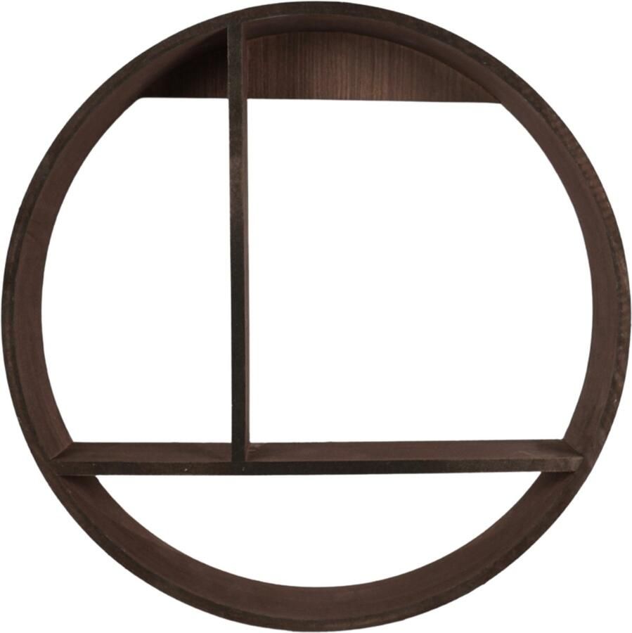 Home Ac cents wandrek donkerbruin 37 cm wandkast houten wanddecoratie rond houten wandrekken decoratieve wandkast muurdecoratie