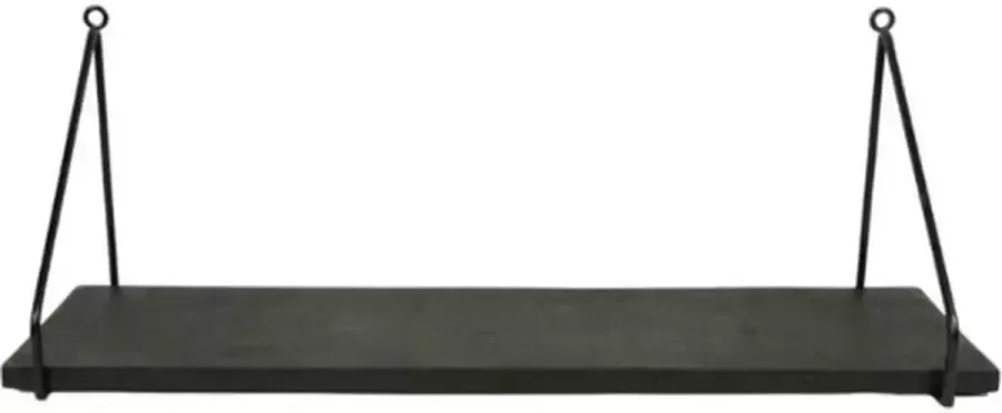 Home Accents wandrek 57 cm wandplank hout metaal zwart