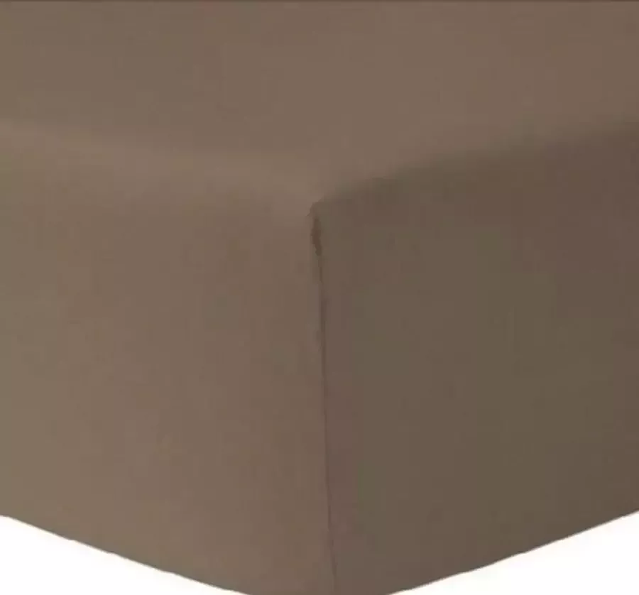Home bedding Premium Enkel Jersey Hoeslaken 190x220 +40cm- geschikt voor boxspring -Toupe