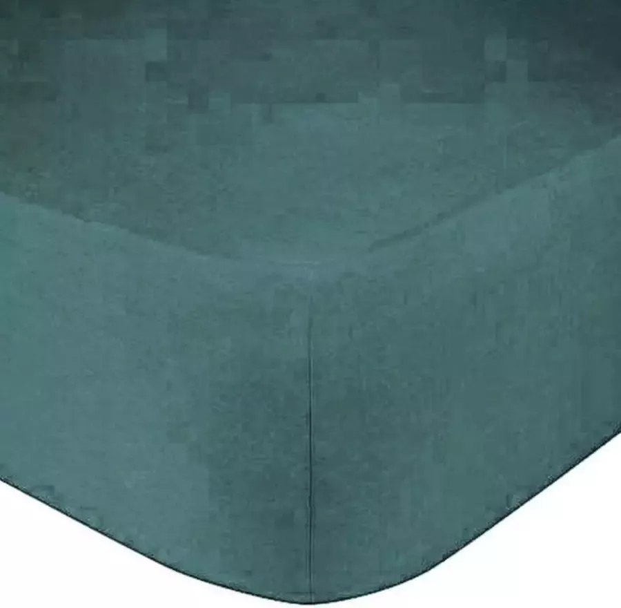 Home bedding Premium hoeslaken-jersey-100% katoen -stretch-Lits-jumeaux-180x200 +30cm-Hoekhoogte- geschikt voor boxspring- Groen-Blauw - Foto 2