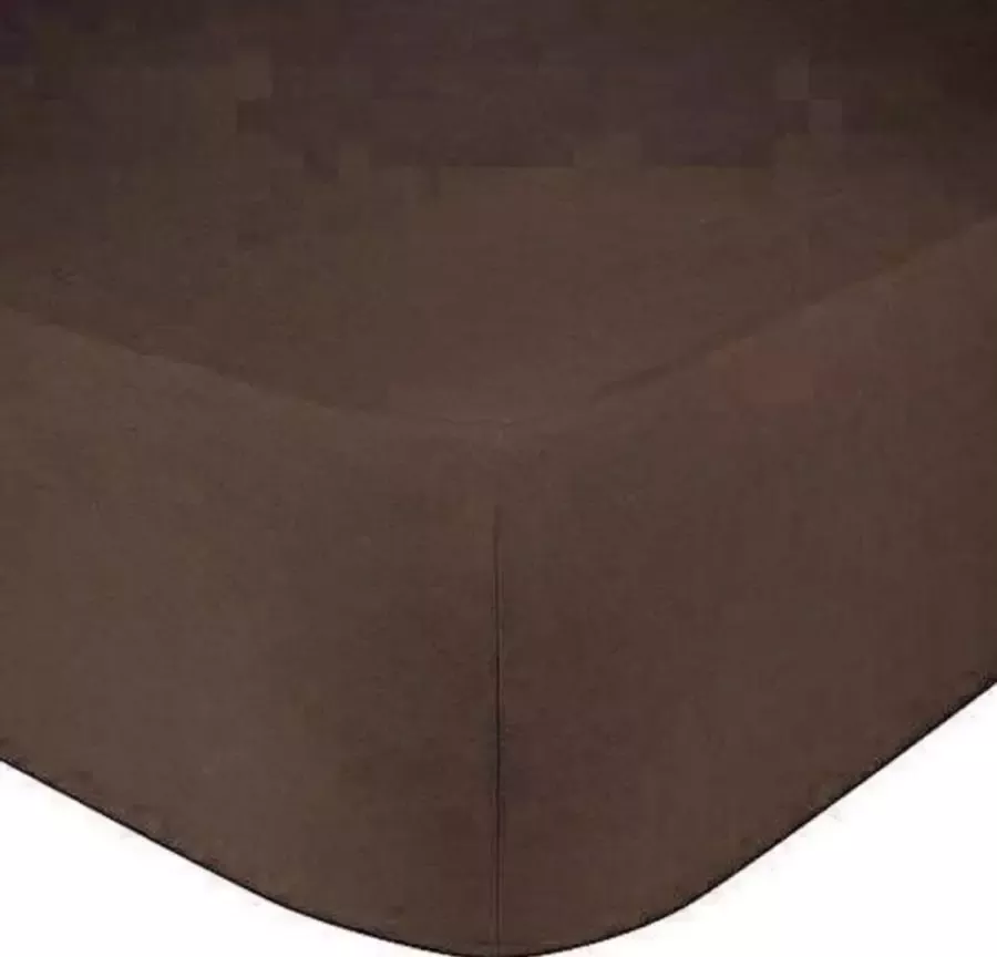 Home bedding Premium hoeslaken- jersey- stretch-Lits-Jumeaux- 190x220+40cm- geschikt voor boxspring- Donker Bruin - Foto 1