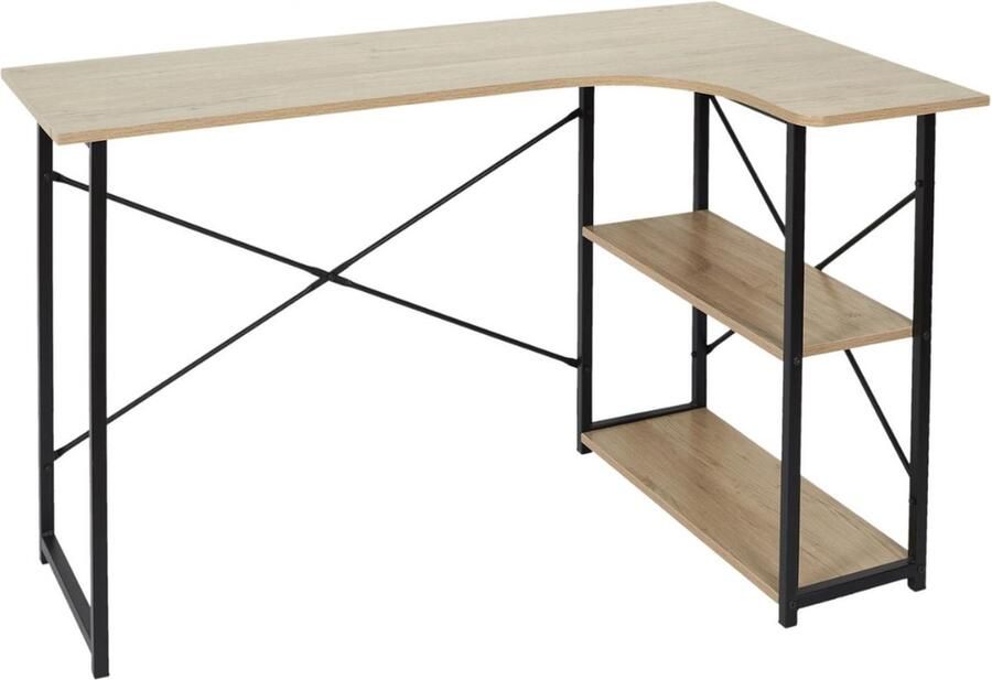 HOME DECO FACTORY Bureau Organizer Slaapkamer Kantoor Woonkamer Opberger Hout Metaal