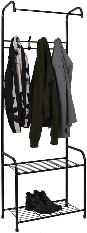 Je Cherche Une Idee Kapstok Met Schoenenrek Metaal Zwart 170 x 61 x 30 cm