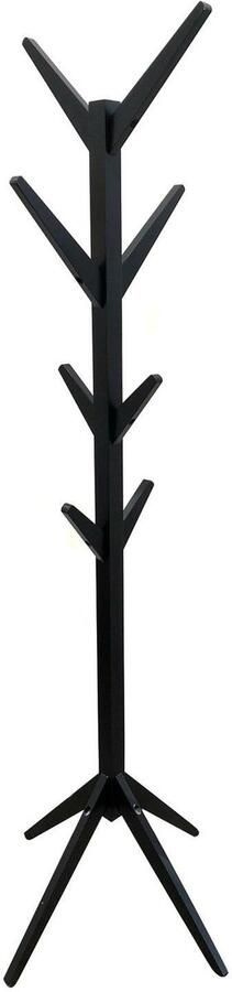 HOME DECO FACTORY Kapstok zwart hout 8 haken 178 cm staand