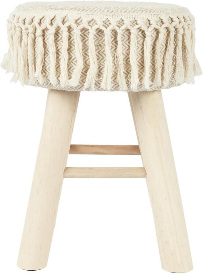 HOME DECO FACTORY Krukje hout beige bohemian ibiza decoratie - Foto 2