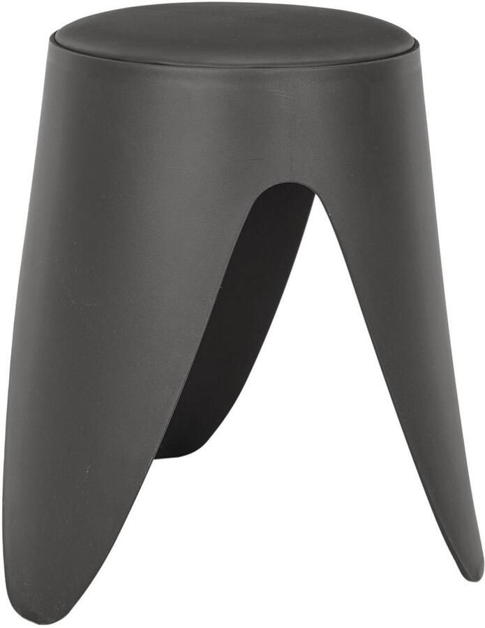 HOME DECO FACTORY Stapelbaar zit krukje Gala kunststof antraciet D30 x H46 cm extra stoelen binnen buiten