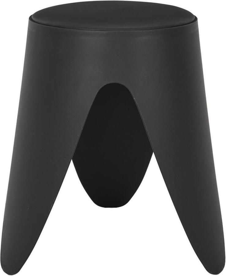 HOME DECO FACTORY Stapelbaar zit krukje Gala kunststof zwart D30 x H46 cm extra stoelen binnen buiten