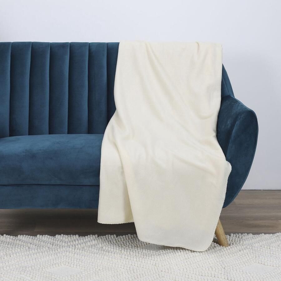 HOME DECO FACTORY Zachte Fleece Deken voor op de Bank – Warme en Ademende Fleece Deken voor Slaapkamer Sofa en Bed – Ideaal voor Koude Avonden Comfortabel en Lichtgewicht Machinewasbaar