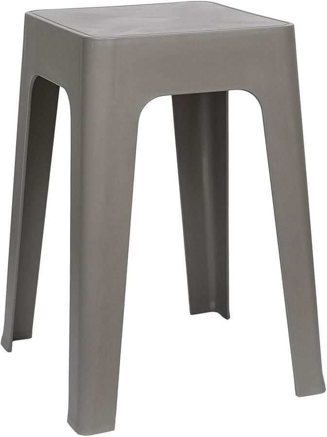 HOME DECO FACTORY zit krukje stoel grijs D34 x H47 cm Stapelbaar kunststof bijzet tafeltje