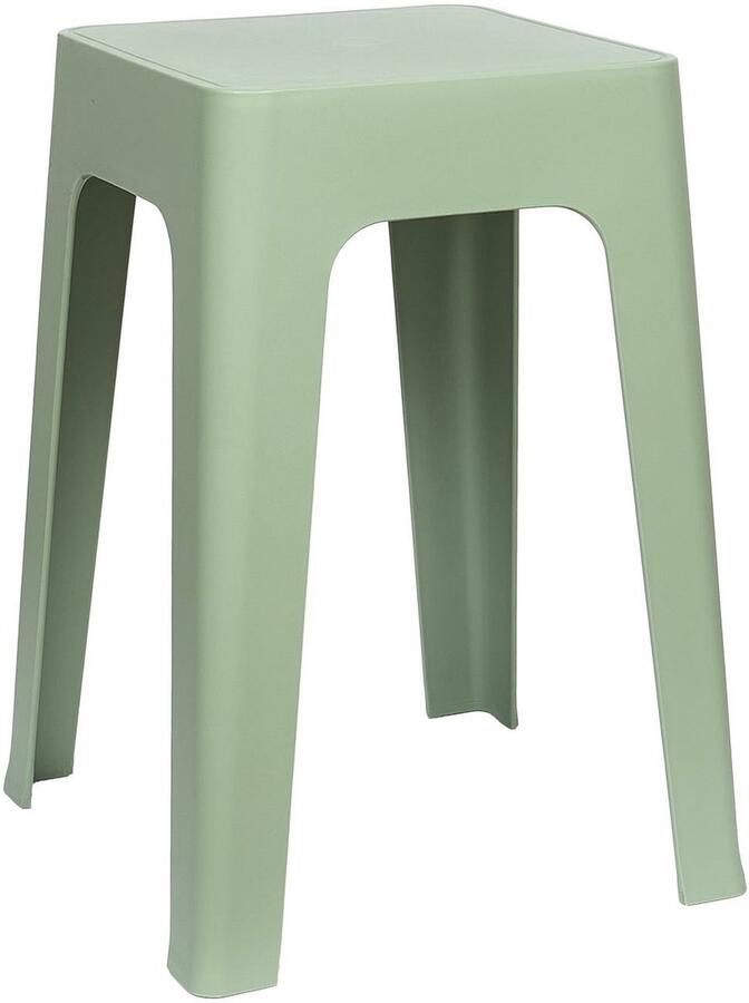 HOME DECO FACTORY zit krukje stoel groen D34 x H47 cm Stapelbaar kunststof bijzet tafeltje