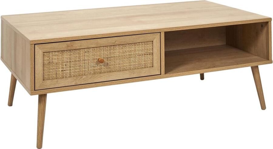 Home Deco Bali salontafel met opbergvak en laadje 110 x 41.4 x 59 cm