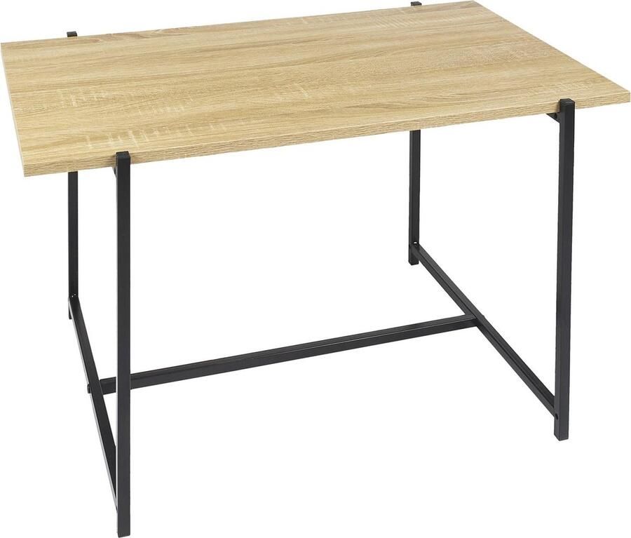 Home Deco Loka salontafel hout met zwart metalen onderstel 80x50 cm
