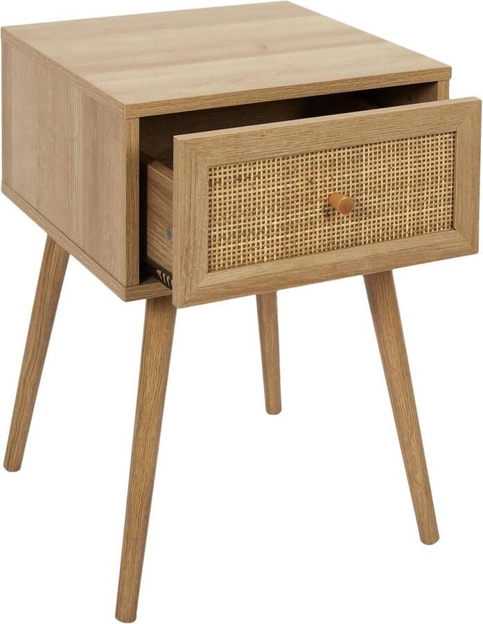 HOME DECO FACTORY Nachtkastje Classico 1 lade lichtbruin dennenhout 39 x 39 x 55 cm - Foto 2